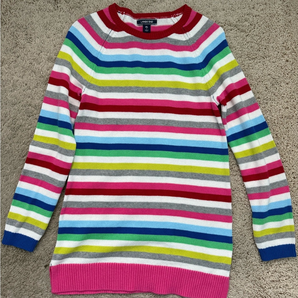 Lands' End Colorful Striped Kids Dress